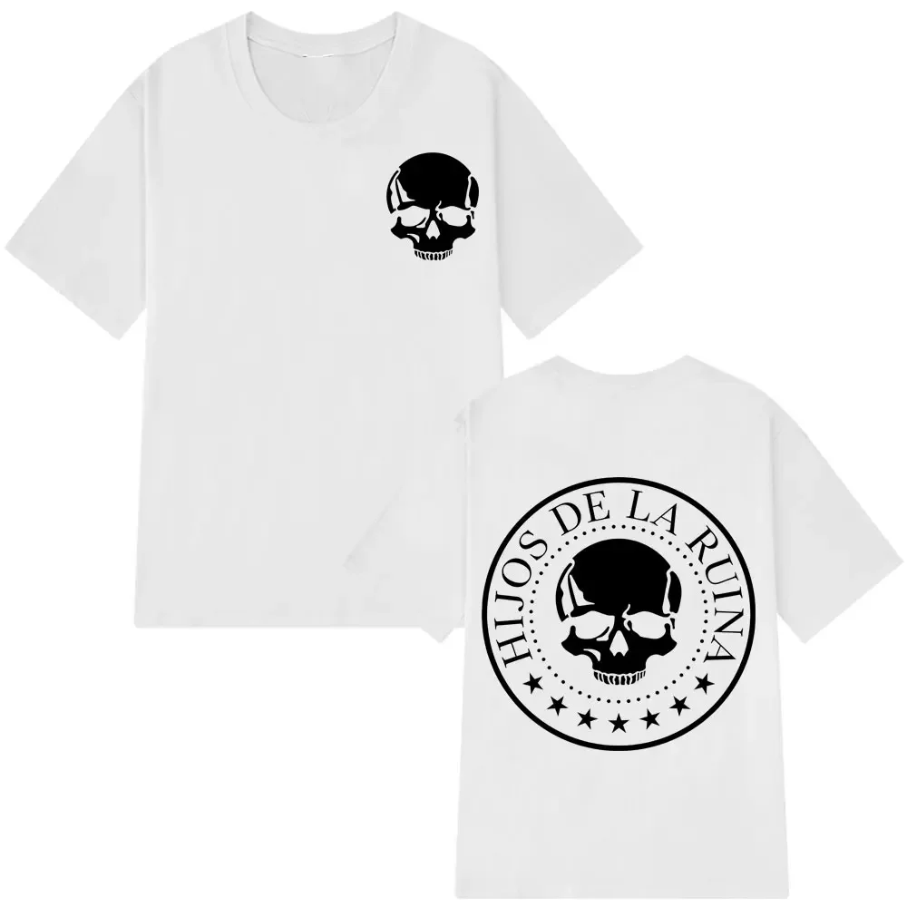 مغني الراب ناتوس واور هيبوس دي لا روينا الهيكل العظمي ألبوم Harajuku موضة عادية الاتجاه الصيف Pr تي شيرت نقي #4