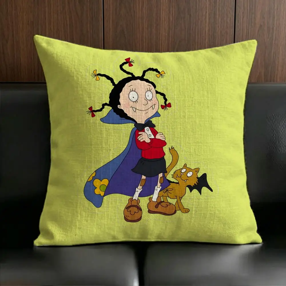 Spooky M-Mona the Vampire Cushion Cover Anti-dustmite Pillowcase Invisible zipper silky short plush Sofa cushion cover