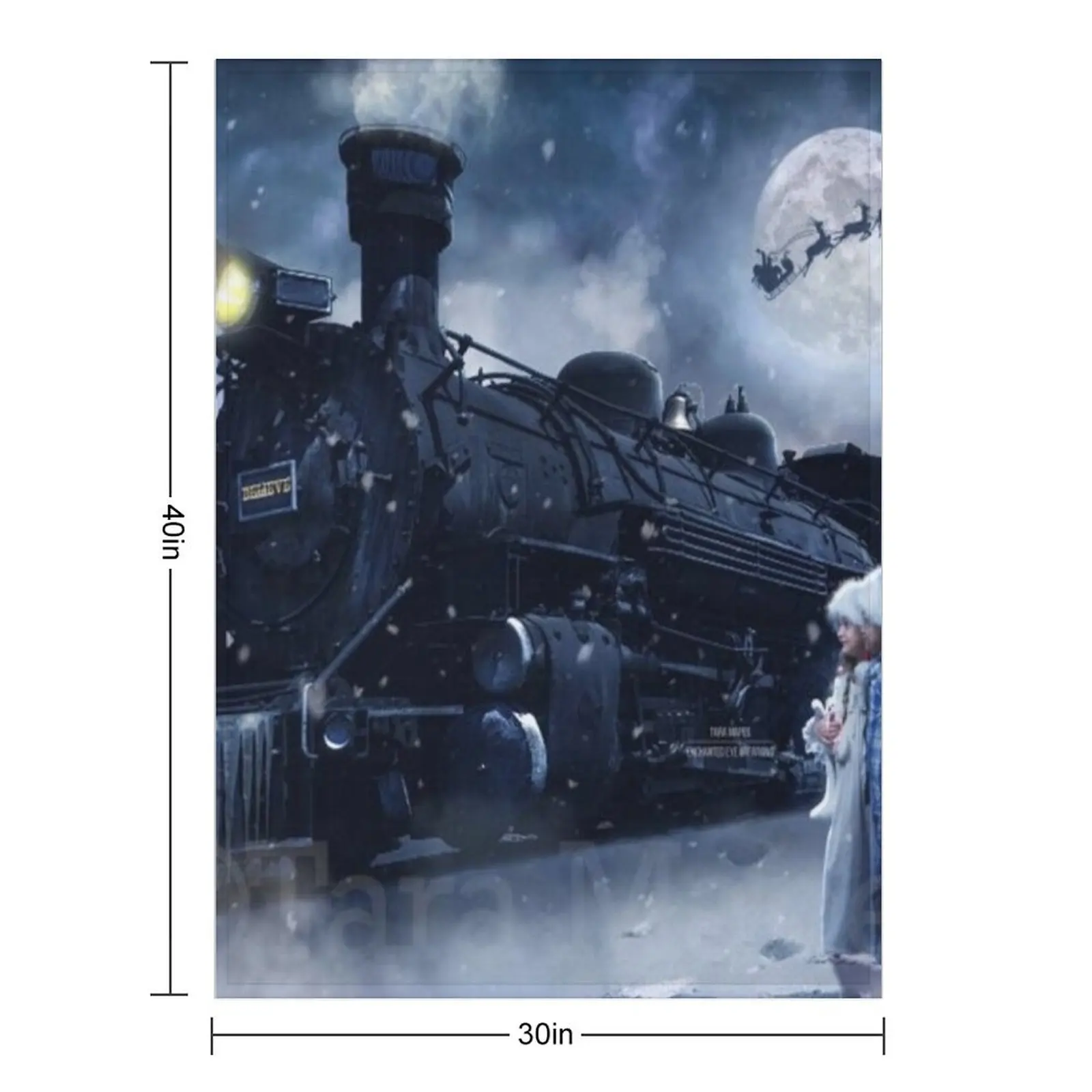 قطار القطبية السريعة خلفية رمي بطانية أريكة عملاقة ريتروس البطانيات لبطانيات أريكة سرير الطفل