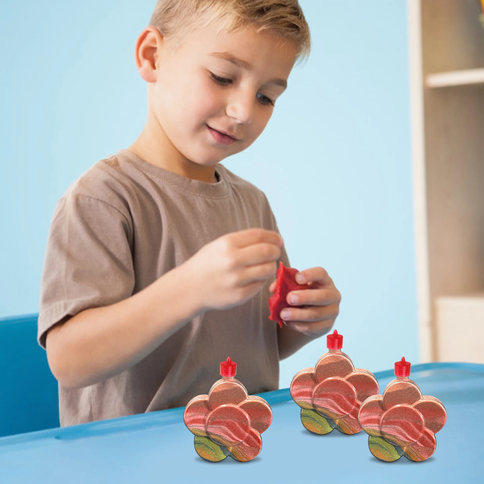 10 قطعة حاويات بلاستيكية شفافة مع أغطية للأطفال Diy بها بنفسك المشاريع الحرفية حفل زفاف لصالح ديكور اللوحة زجاجة مجموعة جوهرة الفن #5