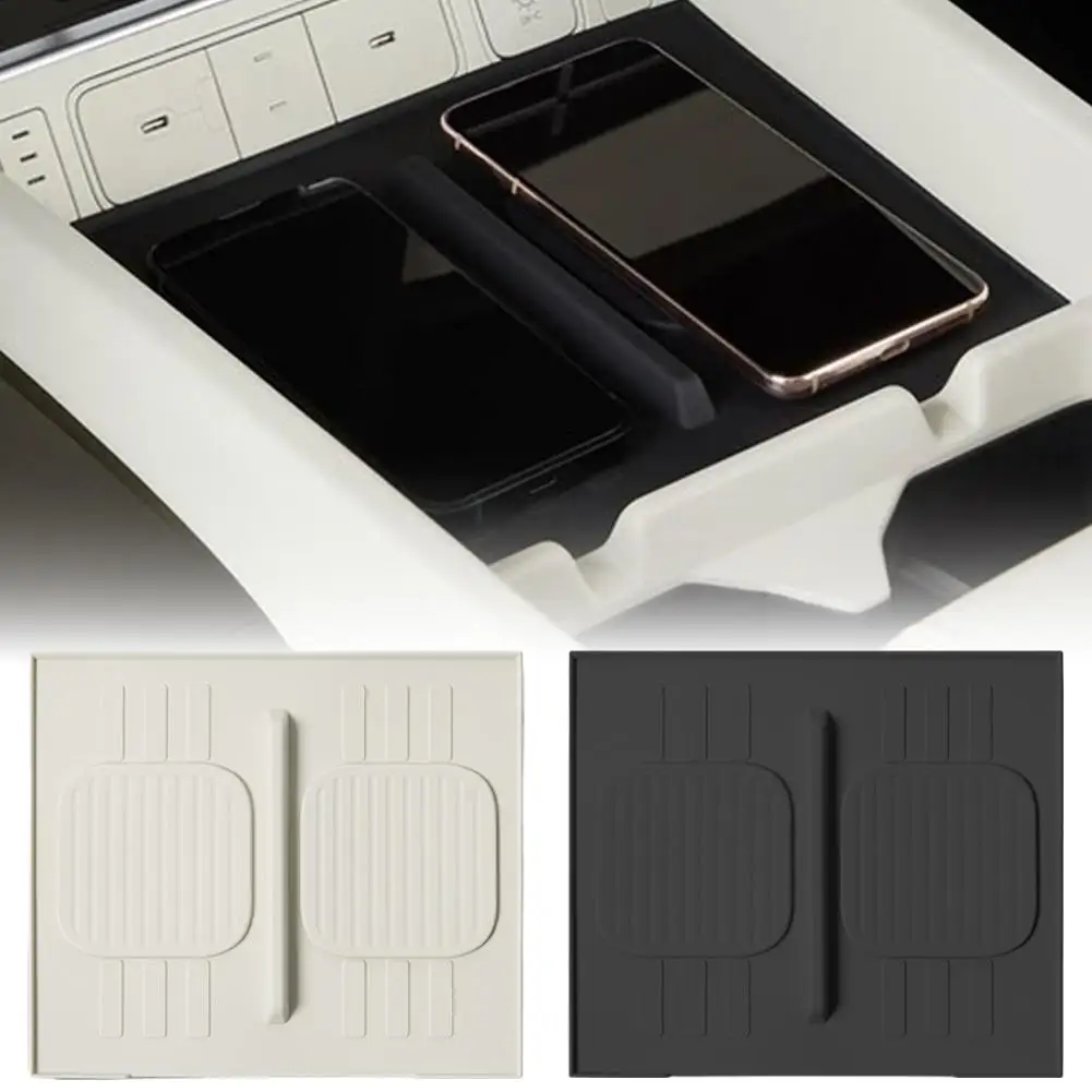 

Для Hyundai Santa Fe 2024, беспроводная зарядная панель, автоматическая нескользящая внутренняя силиконовая накладка, защитный коврик, аксессуары для зарядного устройства, автомобиль L1Y2