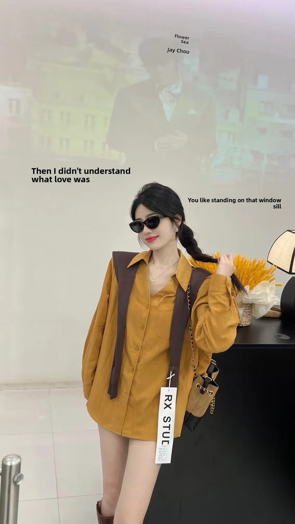 

Faionable Korean Sle Women's Loose Long Sve irt Early Autumn New Arrival Two-Piece Set Breathable Cotton Ne