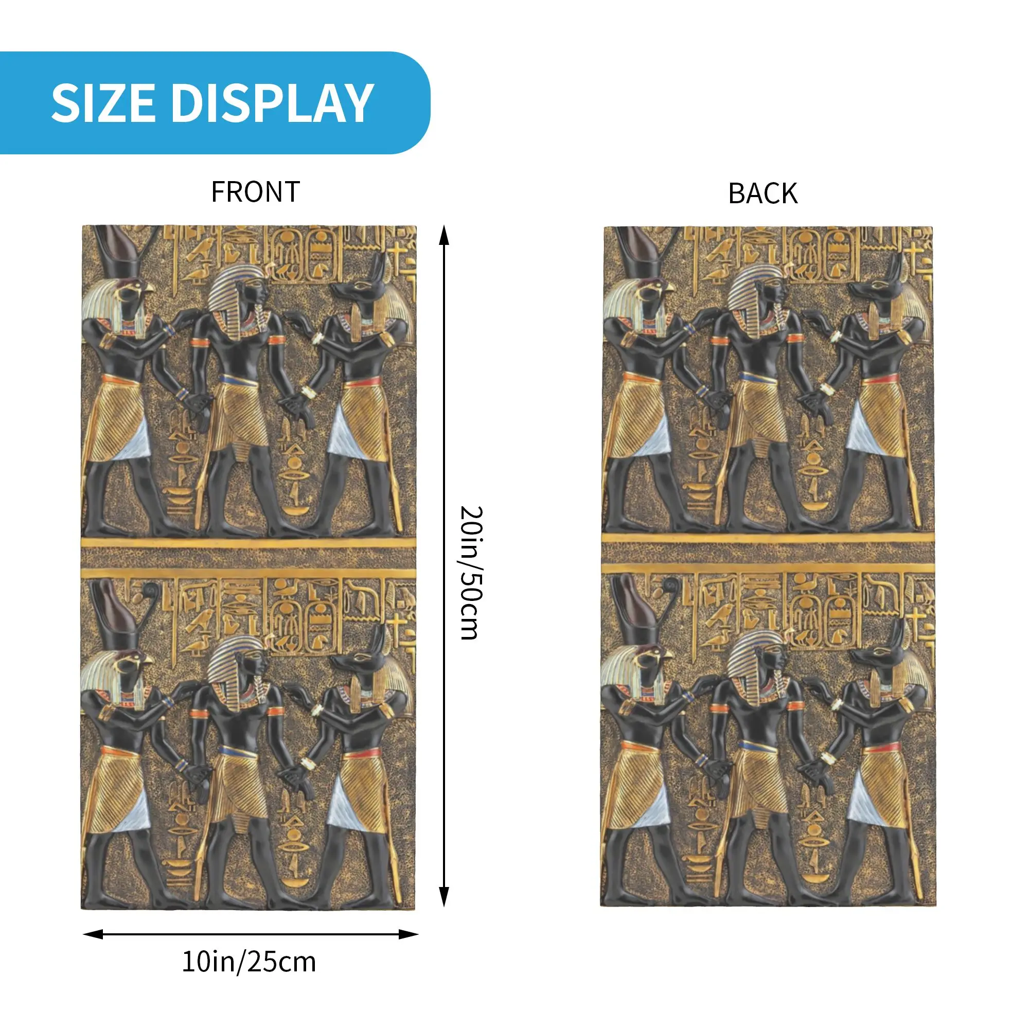 Ancient Egypt God Horus And Anubis Bandana Neck Warmer Women Men Winter Hiking Ski Scarf Gaiter Egyptian Pharaoh Face Cover