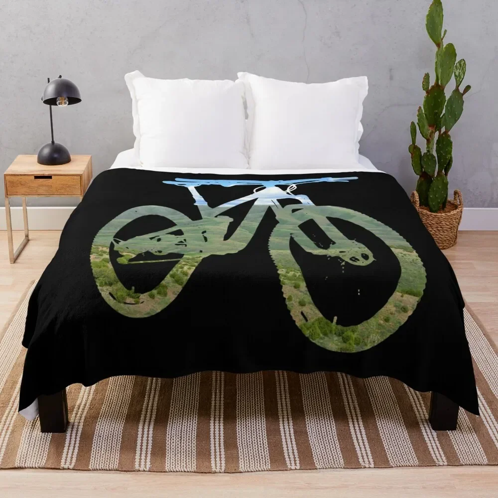 

Mountain Bike Mountain and Sky - MTB Collection #003 Throw Blanket Cute bed plaid Weighted christmas gifts Blankets