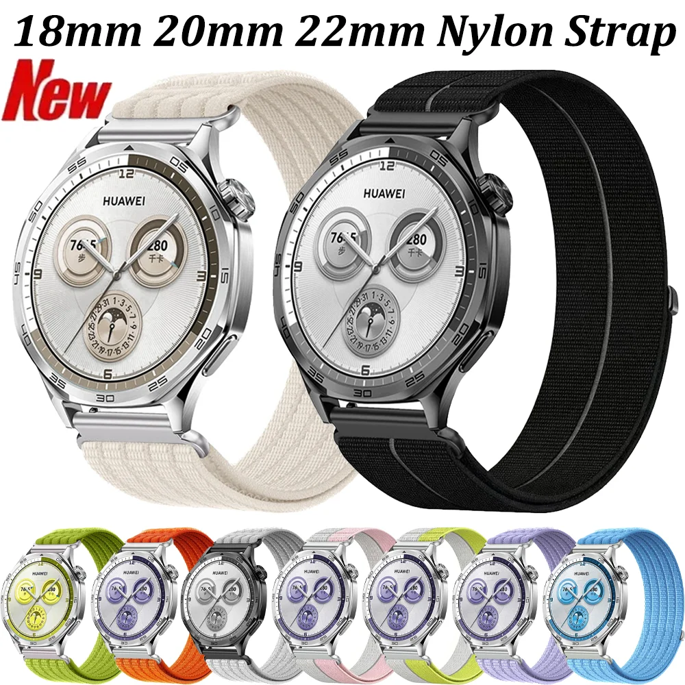 18mm 20mm 22mm Nylon Strap for Huawei Watch 5/GT6/5/4 Pro Breathable Bracelet for Amazfit Active Max-2-3/Balance 2 3 Sports Band