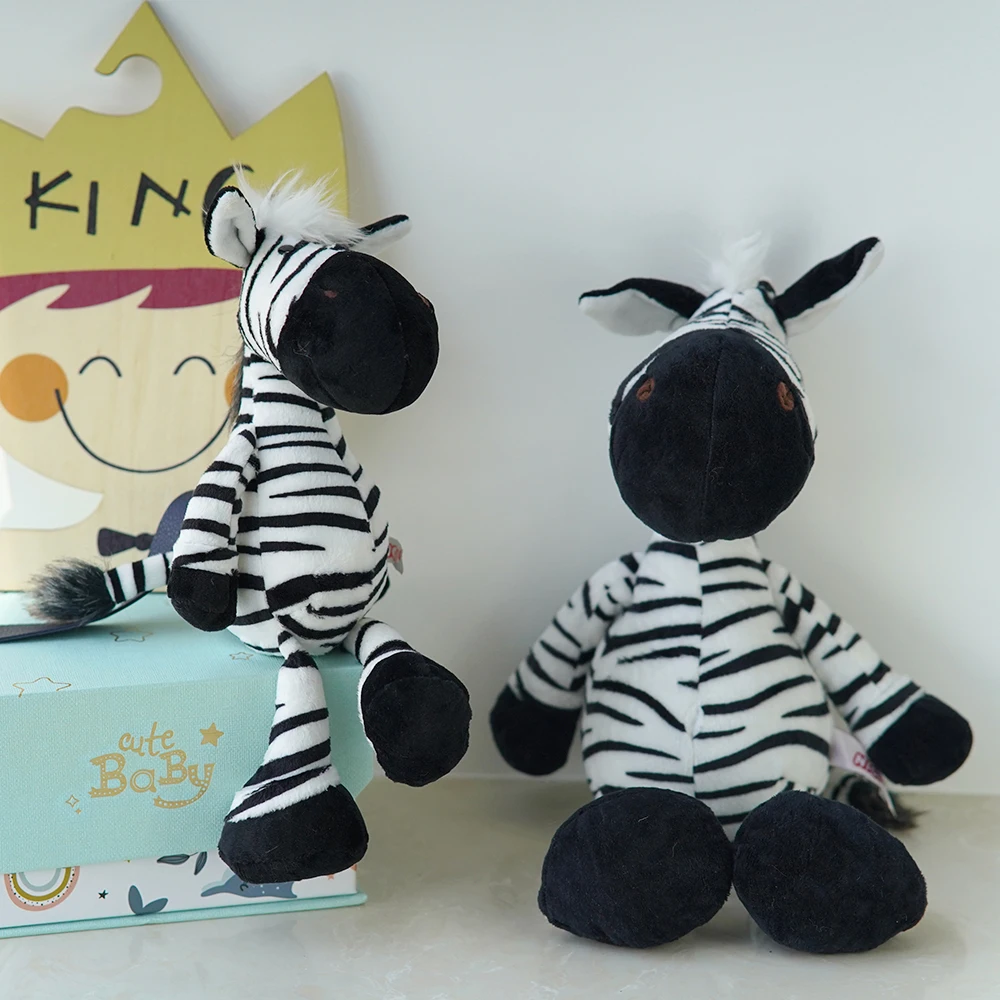 25/35 سنتيمتر لينة الغابات الحيوان لطيف زيبرا ألعاب من القطيفة Kawaii الغابة محشوة الدمى للأطفال هدايا عيد ميلاد
