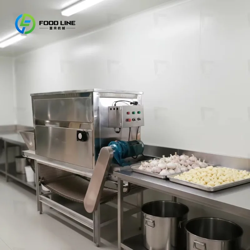 Customized Automatic Garlic Peeling Production Line Dry Garlic Skin Removing Processing Line