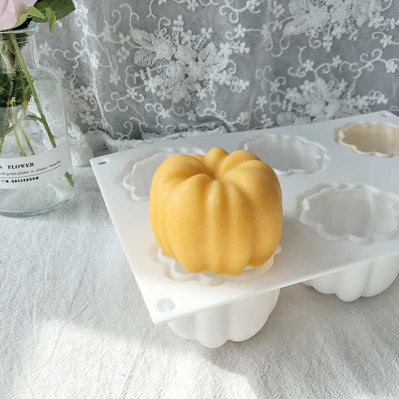 

3D Silicone Mold DIY Pumpkin Halloween Handmade Soap Candle Cake Decorations Stone Moulds