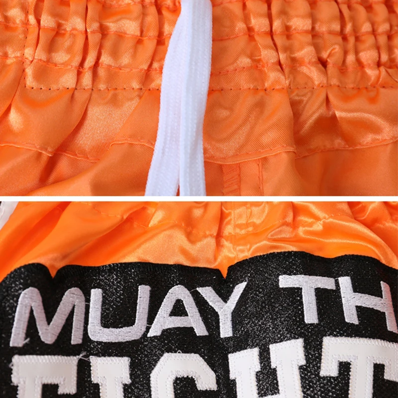 Muay Thai Shorts Men Embroidery Sports Fiess Fighting Kickbo Short Pants Women Kids Custom Sanda MMA Boxeo Trun Black