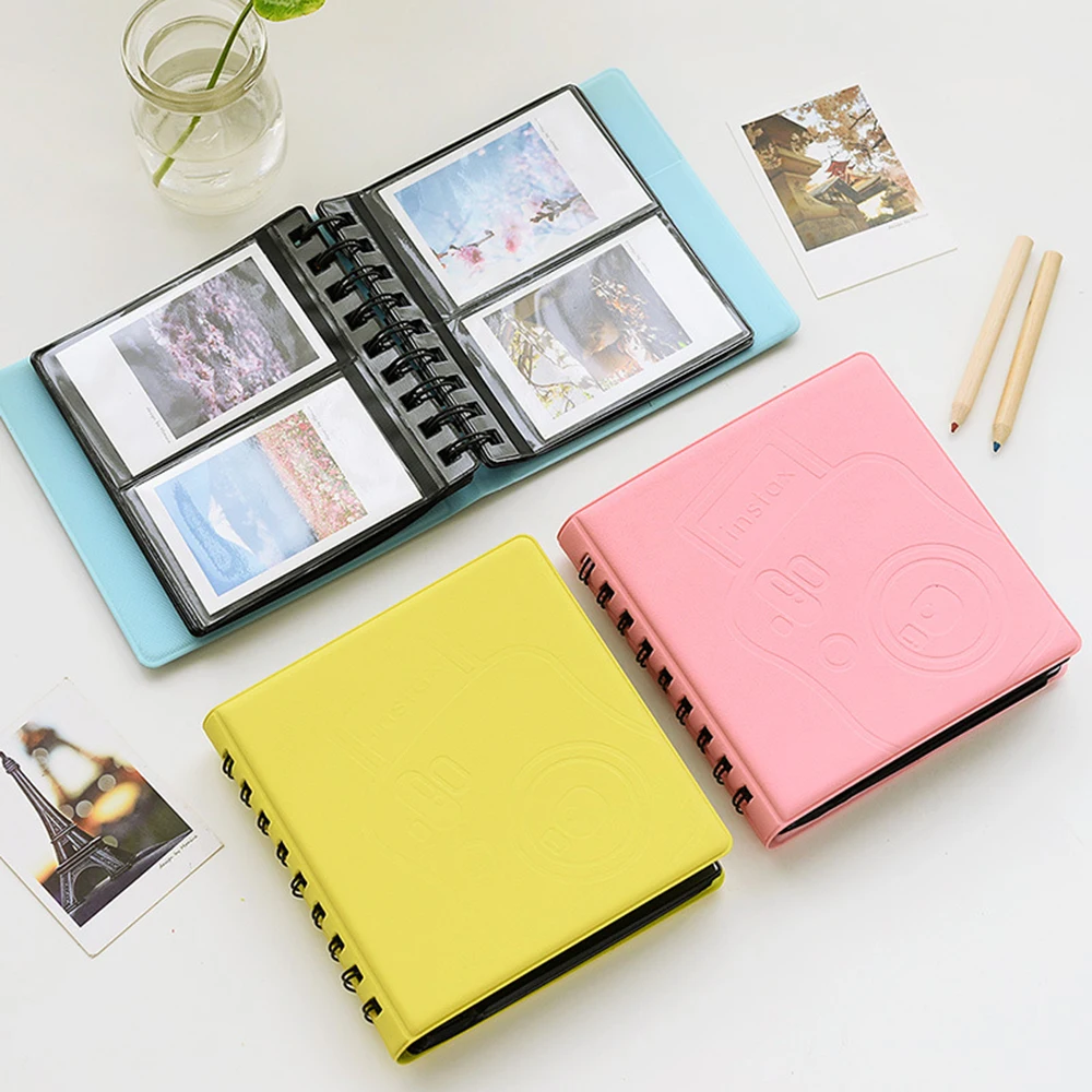 3 Inch Mini Photo Album 68 Pockets Photo Album for Fujifilm Instax Mini 12/11/7/40/90 Instax Mini Film Paper Macaron Color Album