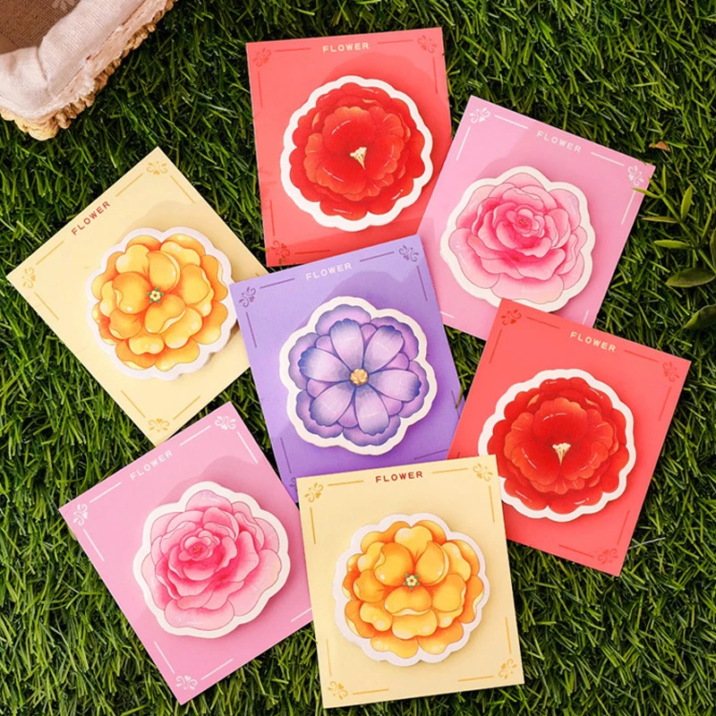 Creative Flower Sticky Note, Cute N Times Message Post, Papelaria Estudante, Etiqueta Notepad, Material Escolar de Escritório, Moda, 30 Folhas