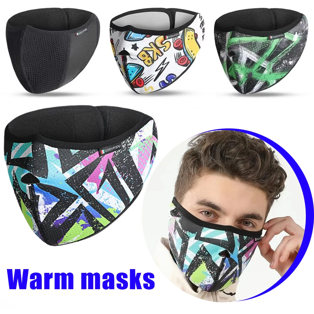 Warm Face Mask Warm Windproof Fleece Winter Face Mask Simple Wrap-around Face Mask Cycling Mask Suitable Outdoor Cycling Skiing