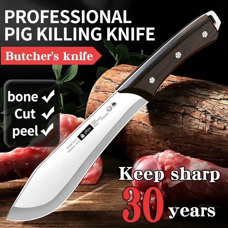 8 Inch High Manganese Steel Boning Knife Cutting Knife Chef's Chopping Knife with Sheath Sharp Cutting Knife Fo KR9195