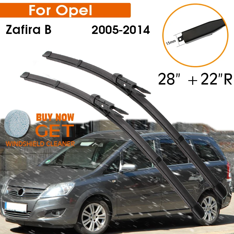 Car Wiper For Ford Opel Zafira B 2005-2014 Windshield Rubber Silicon Refill Front Window Wiper 28"+22"R LHD RHD Auto Accessorie