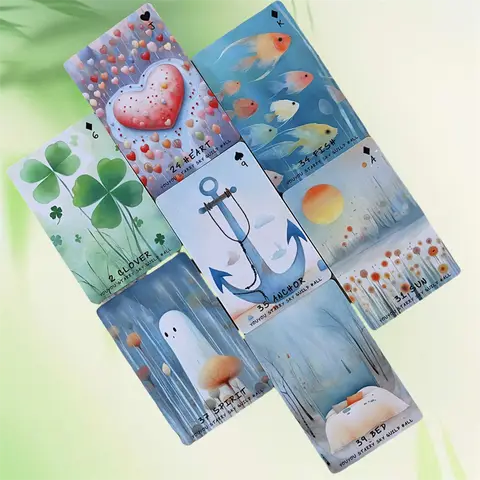 원래 디자인 마법의 시간 PVC 소재 방수 Lenormand 오라클 데크 내마모성 42 유명한 카드 점성술 보드 게임