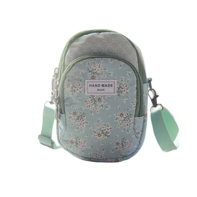 Bolso cruzado de algodón con estampado Floral para mujer, cartera pequeña con monedero para teléfono, 2023