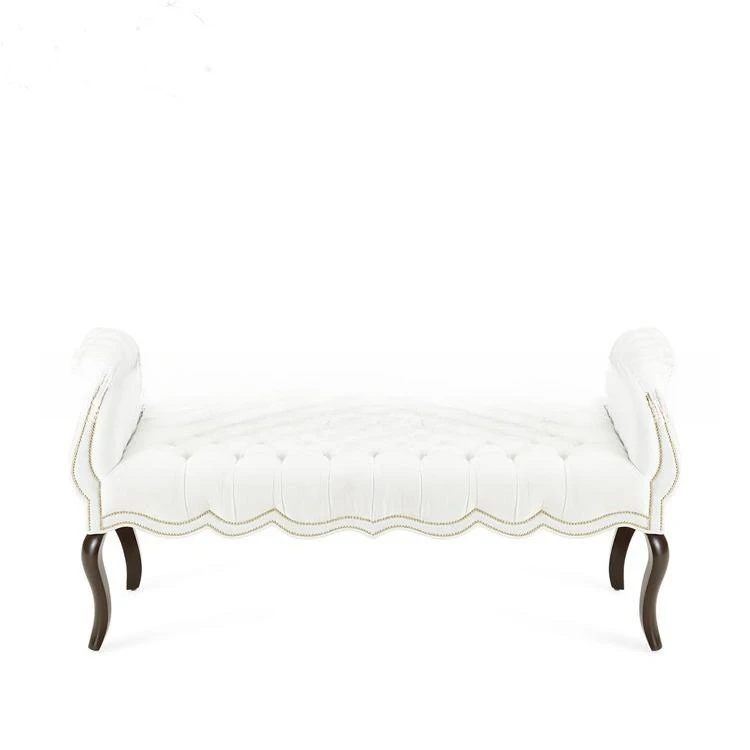 

American solid wood soft bag bedside stool furniture simple modern foyer entrance log cloth art pull button shoe change stool