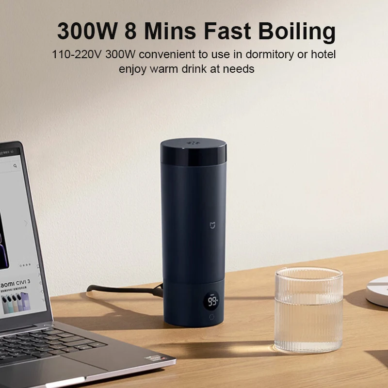 NUOVO XIAOMI Mijia Bollitore Elettrico Portatile 2, 350ml Temperatura Intelligente Isolare Bollitore Da Viaggio Caldaia Ad Acqua Riscaldamento Thermos Tazza