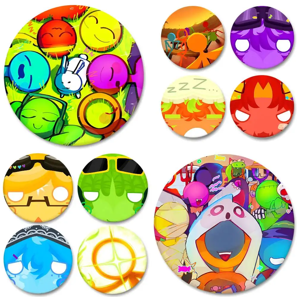 Cartoon Alan Becker Round Badge Creative Brooch Clothing Backpack Accessories Lapel Pin