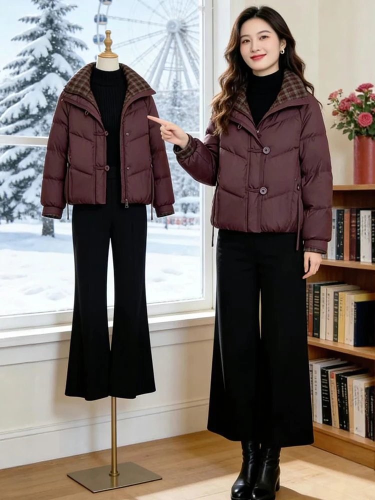 

Корейская модная зимняя женская верхняя одежда премиум-класса с подкладкой, стоячим воротником и наполнителем из хлопка...