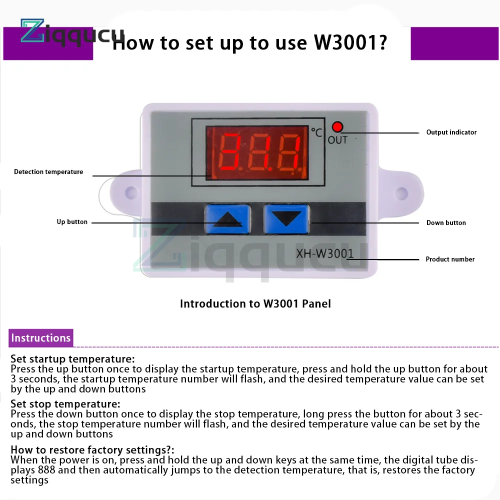 XH-W3001 XH-W3002 Digital Control Temperature Microcomputer Thermostat Switch Thermometer New Thermoregulator 12/24/220V