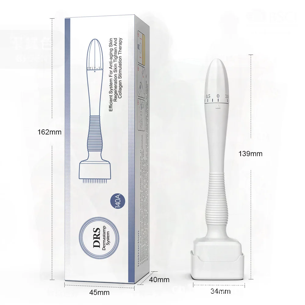 เครื่องมือดูแลผิวหน้า Drs140A ไมโครนีดเดิล โรลเลอร์แบบปรับความยาวเข็มได้ สำหรับการฟื้นฟูผิวหน้า