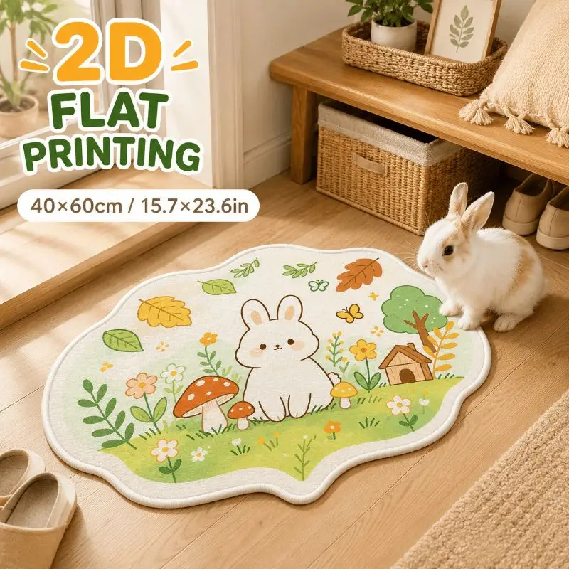 VIKAMA Lazy Chick Funny Yellow Duck Cartoon Entry Rug Skid Resistant Floor Mat Cute Animal Carpet Room Decor Bedroom Soft Cozy