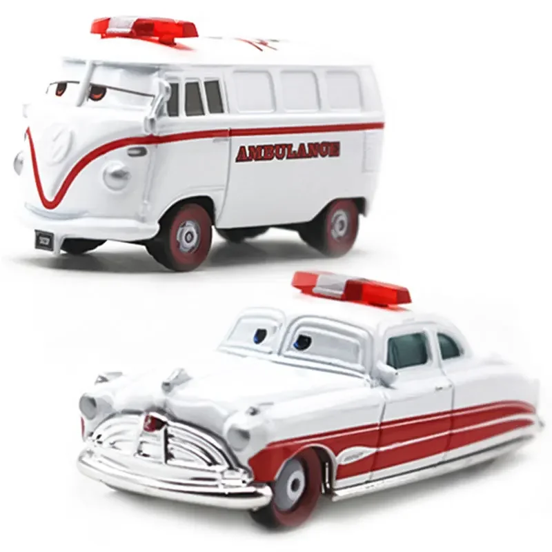 Disney Pixar Cars 2 Lightning McQueen white Fillmore Doc Hudson Metal Diecast Model Cars Kids Toy Sheriff