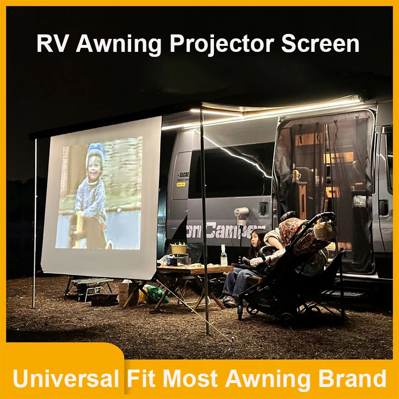 

1set RV Projector Screen Kits With C Channel Awning Bead Beder For Fiamma Dometic Motorhome Caravan Camper Van RV Accessories