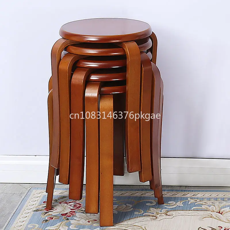 Multi-layer Solid Wood Stool Household Small Round Stool Stool Dining Room Table Stool Adult Antique Wood Chair