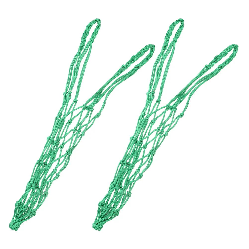 

2 Pcs Hanging Feeder Bag Grain Hay Net Bags Chicken Feeding Goat and