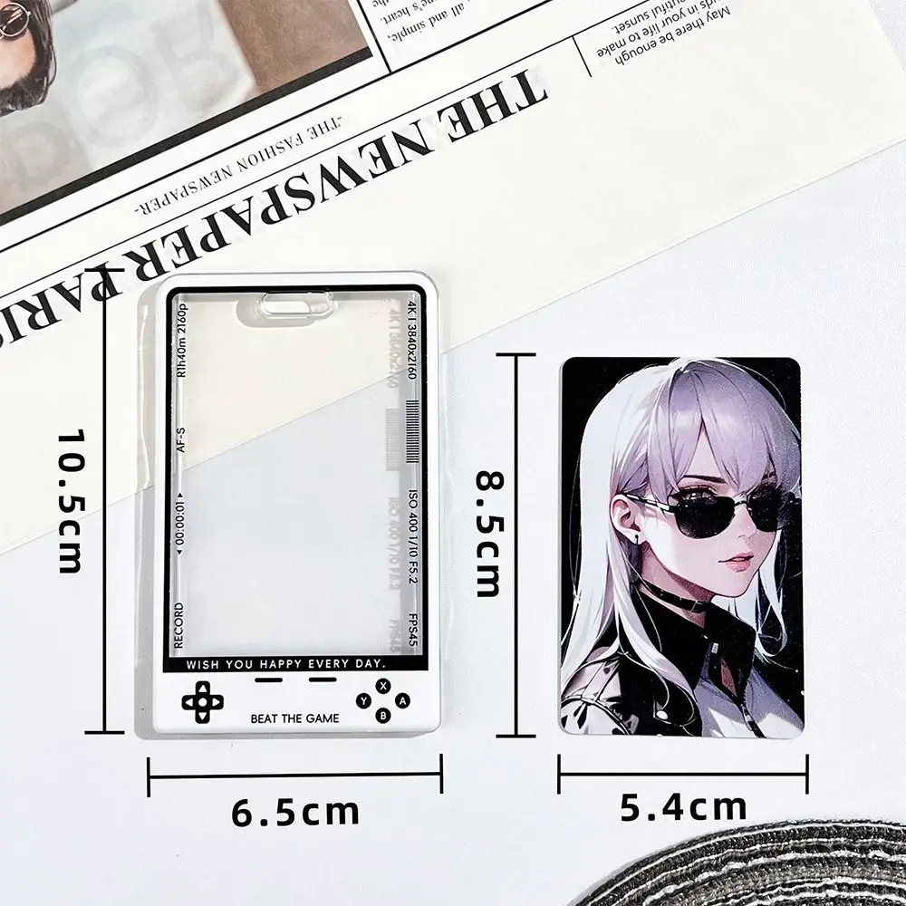 Card Holder Fashion Display Student Card Protector with String Transparent Photocard Holder Student Supplies Card & ID Holder