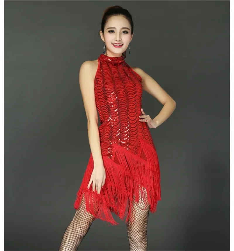 여성용 라틴 댄스 원피스, 섹시한 술 프린지, 스팽글 살사, 올룸 탱고 차 룸바 삼바 라틴 드레스, 레이브 의상 댄스웨어