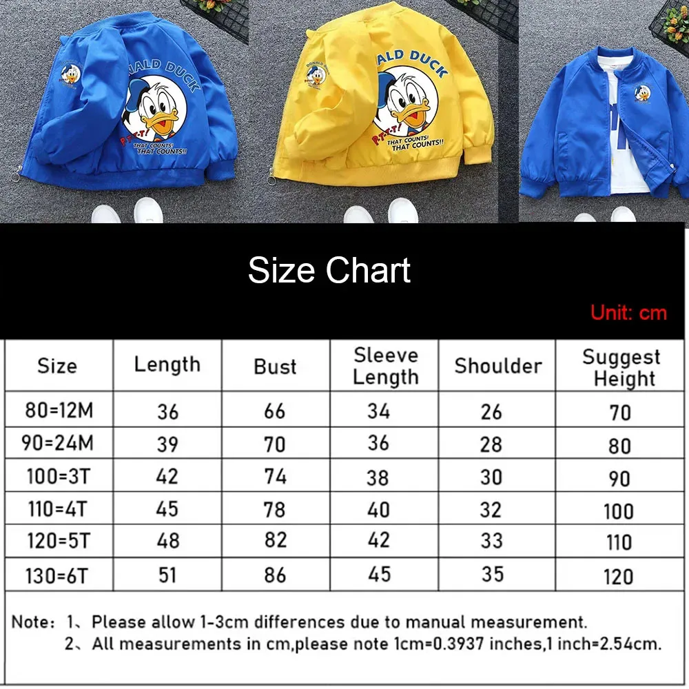 Kids Donald Duck Zipper Jacket for Baby Boys Girls Cosplay Sweatshirt Children Toddler Cartoon Windbreaker Outerwear Coats