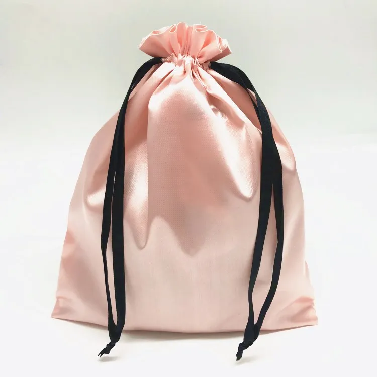 Custom Logo Satin Pouch Jewelry Packaging Pure Silk Dust Drawstring Bag Party Makeup Wedding Storage Gift Cloth Packing Bags 20p