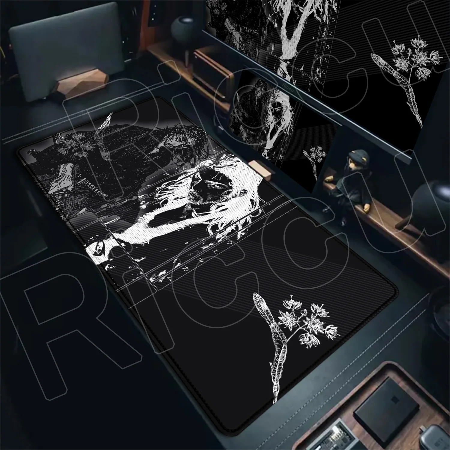 HD XXL Japan Samurai Miyamoto Musashi Mouse Pad Vagabond Manga Keyboard Anime Gaming PC Accessories Game Carpet expand Desk Mat