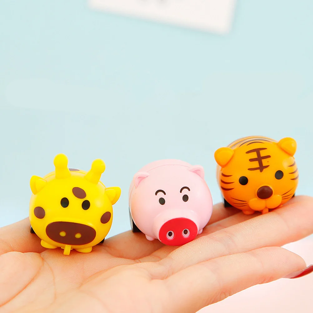 5 szt. Autka dla niemowląt z napędem na zatrzask, zabawka dla maluchów z motywem kreskówkowym, wytrzymały materiał ABS, upominki na przyjęcia, autka dla dzieci z napędem na zatrzask