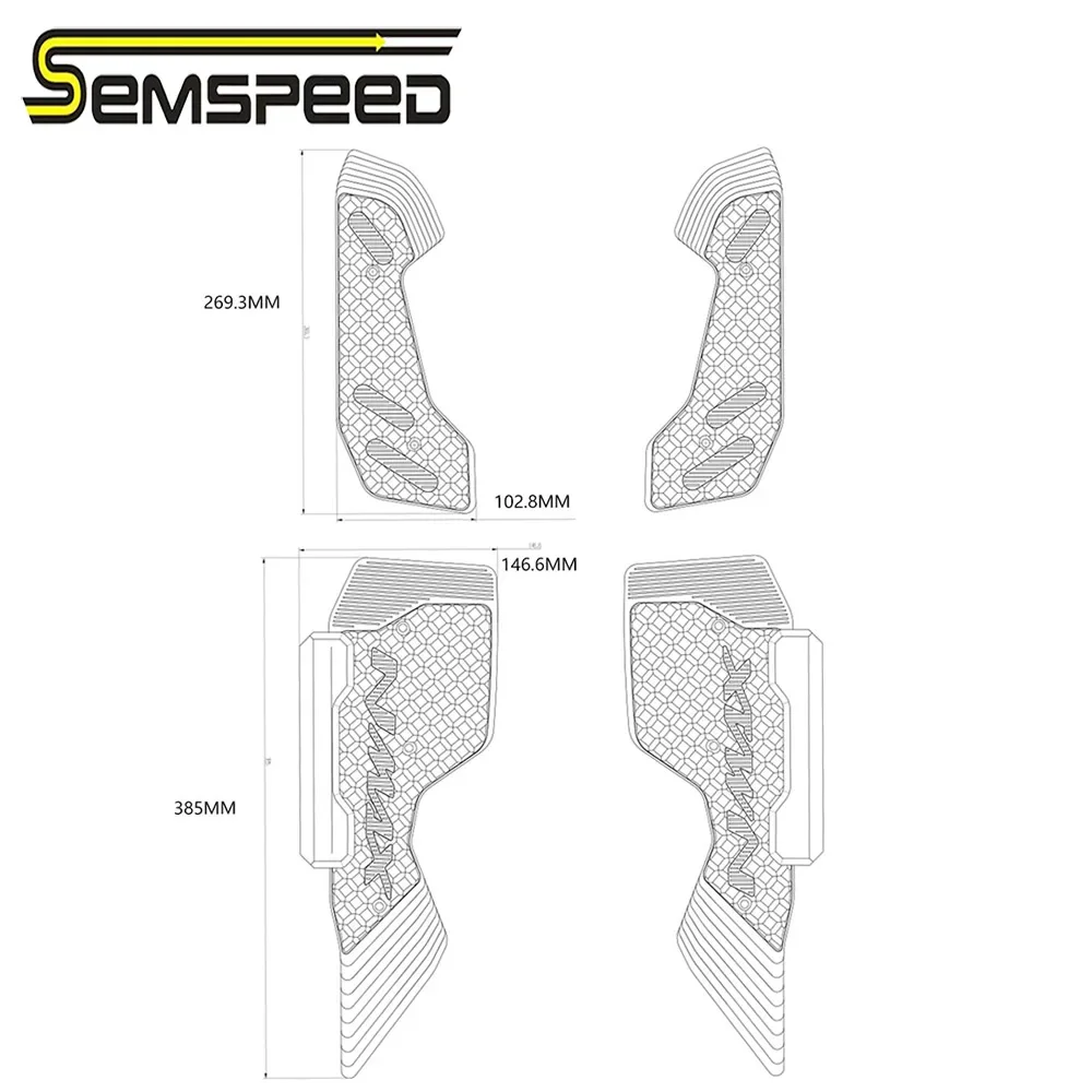 SEMSPEED CNC Aluminium Voorste Voetsteunen Voor Yamaha NMAX125/155 2017-2024 Antislip Gekartelde Ontwerp Direct Fit motorfiets Voetsteun