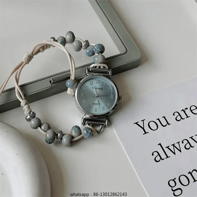 

Ceramic beaded hand rope watch women's niche simple light luxury small and exquisite