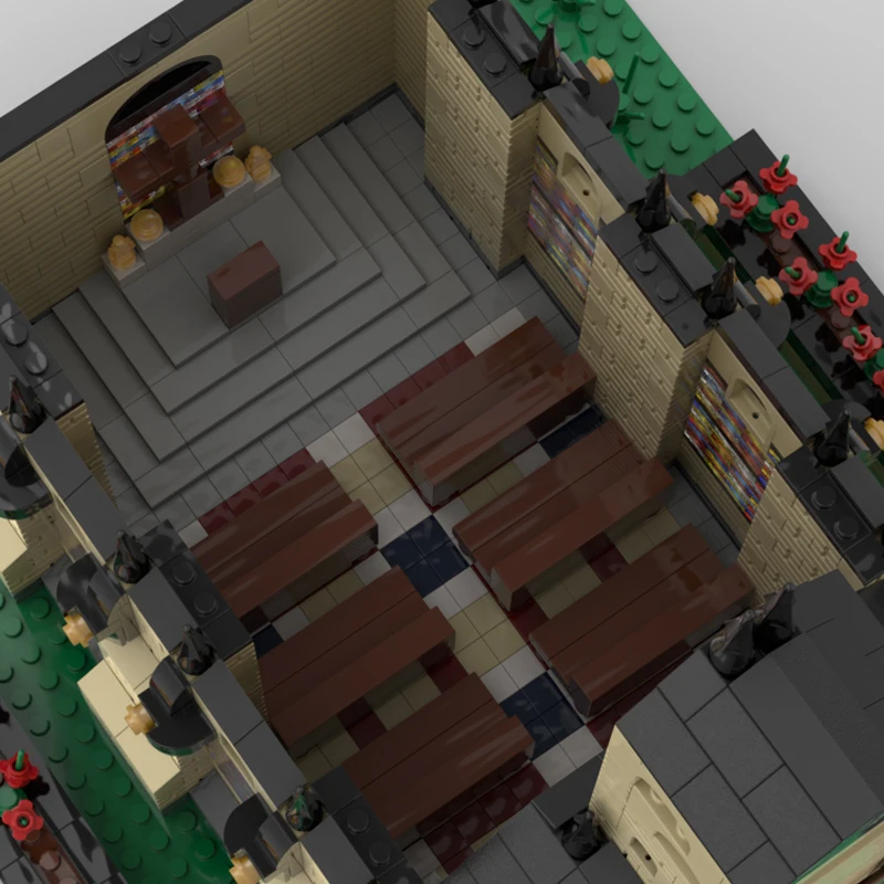 5731 PCS Building Brick Modular Church With Cemetery | build from 4 MOCs MOC Customize Modular Building DIY Festival Toy Gift