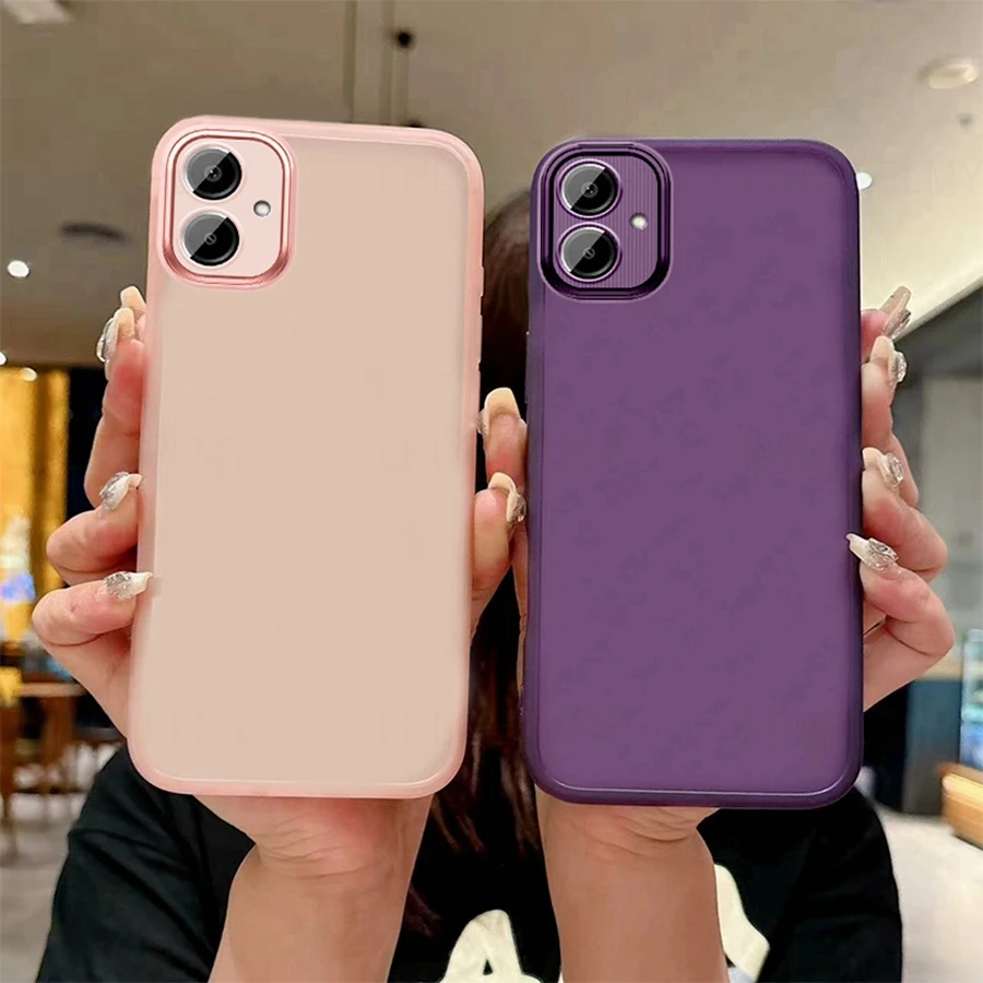 Transparente Telefon Weiche TPU Fall Für Samsung Galaxy A15 A25 A35 A55 A16 A06 M34 M15 M35 M55 5G Kamera objektiv Schutz Film Abdeckung