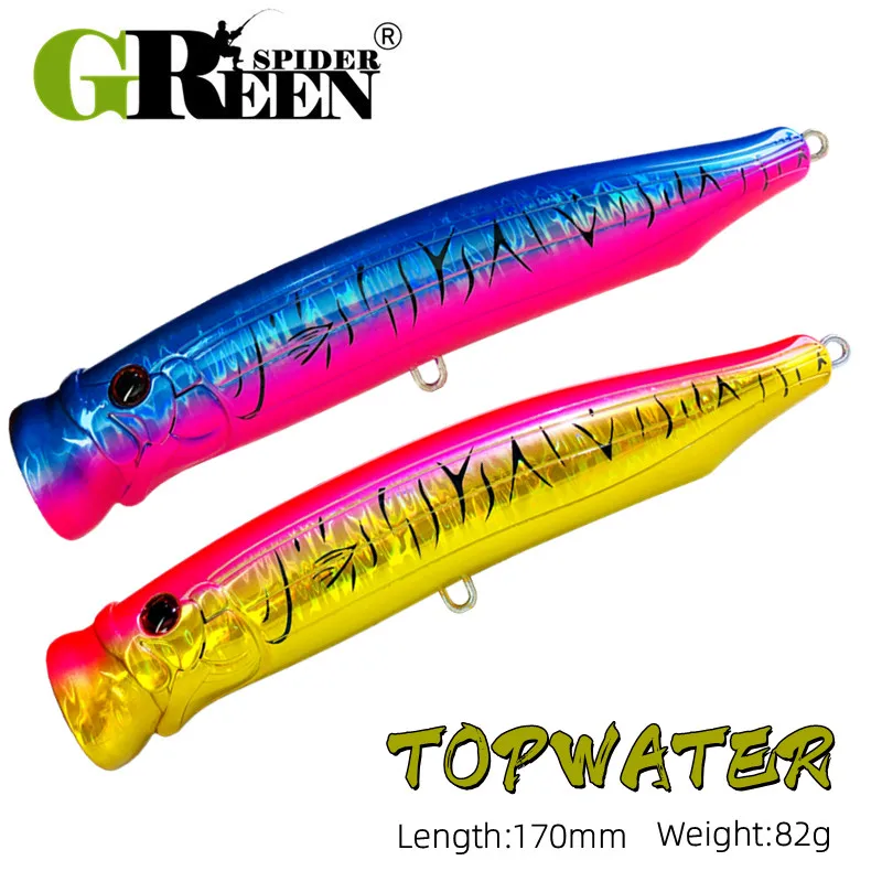 GRENSPIDER Feed Popper 82g 170mm Fishing Lures Topwater Floating Wobbler Hard Bait For GT Fishing Lure