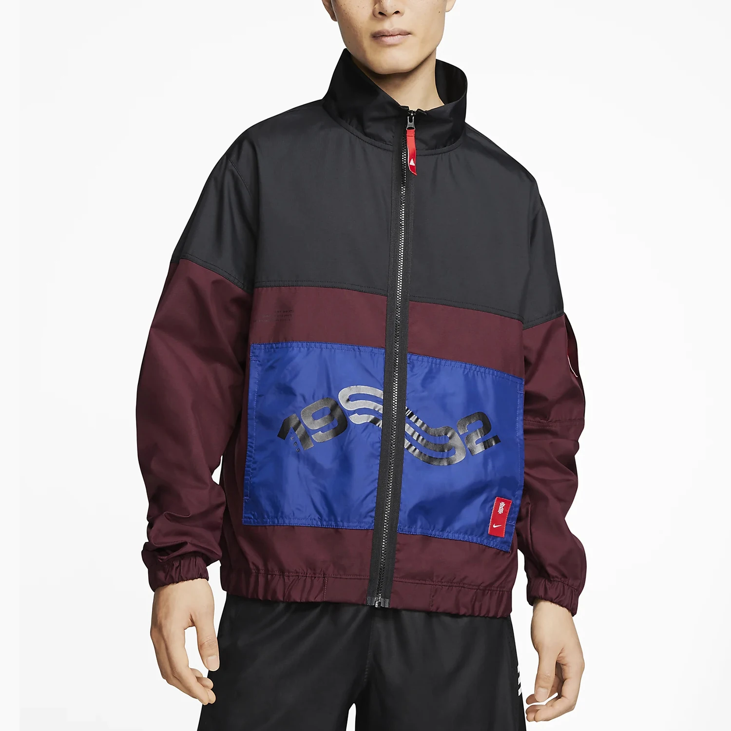 

Оригинальная мужская спортивная куртка Nike с воротником-стойкой и нашивками, повседневная, тканая, BV9296-681