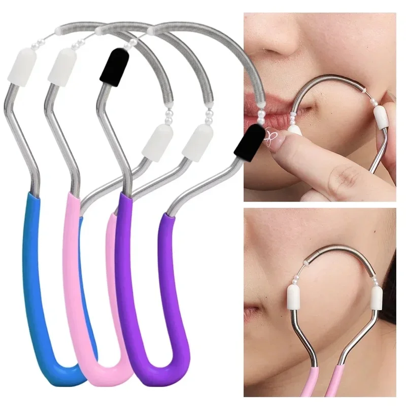 Manual Spring Facial Hair Remover Face Epilator for Upper Lip Chin Cheeks Neck Peach Fuzz Hair Removal Tool