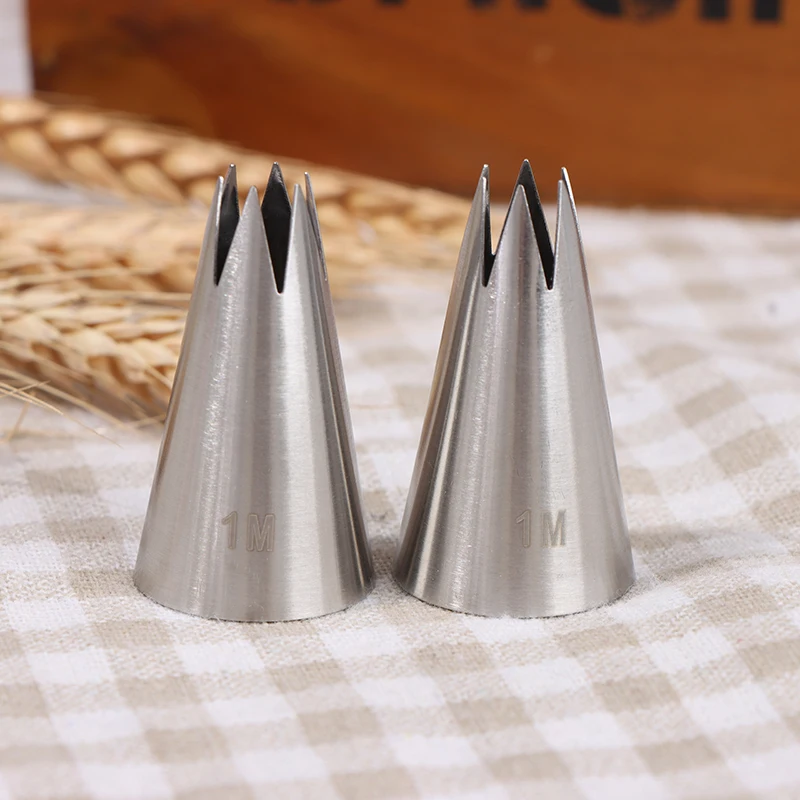1M Straight 6-Tooth 304 Stainless Steel Cake Cream Decorating Piping Nozzle Tip