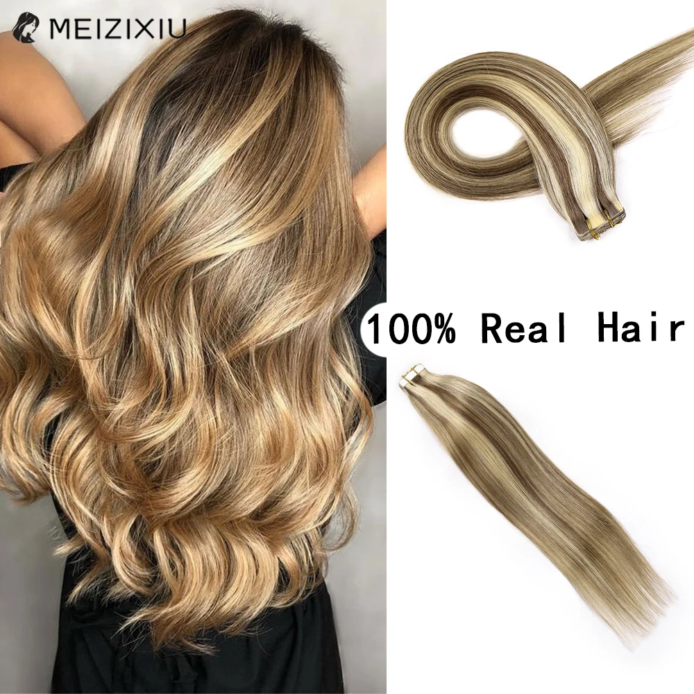 

Highlight Blonde Tape In Hair Extensions Remy Hair Seamless Weft Tape In Human Hair Extensions Wigs For Women Hair 12 to 24 Inch