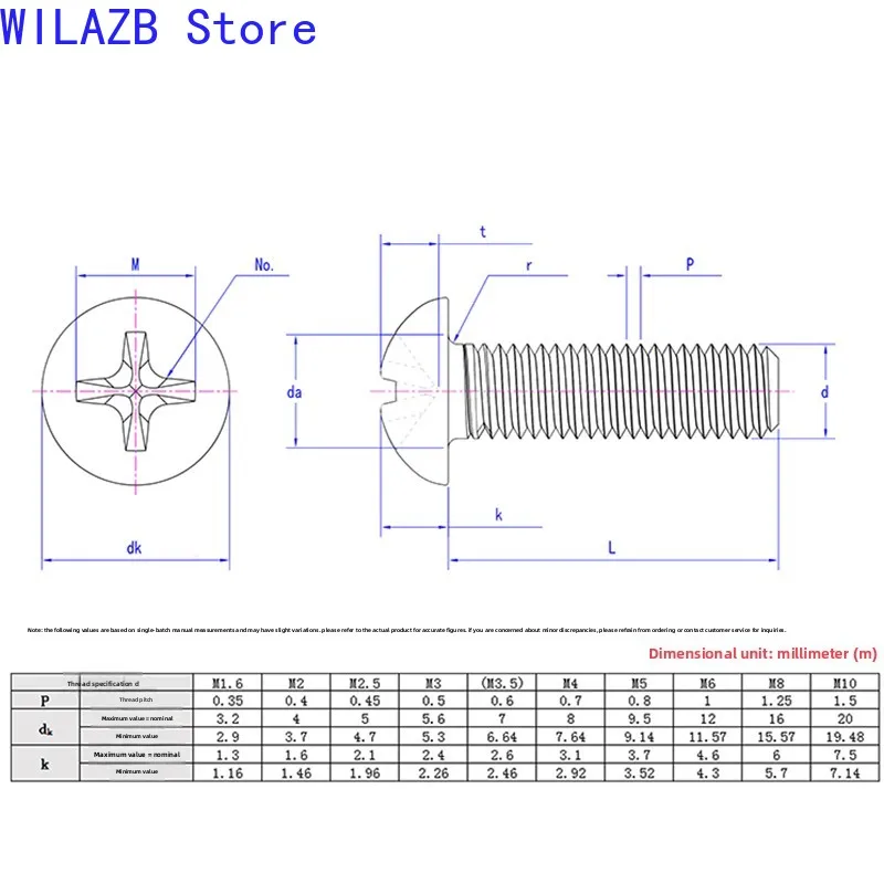 2/5/10/50 Uds M2 M2.5 M3 M4 M5 M6 M8 Mini Micro pequeño GB818 304 tornillo de cabeza Phillips cruzada de acero inoxidable perno redondo