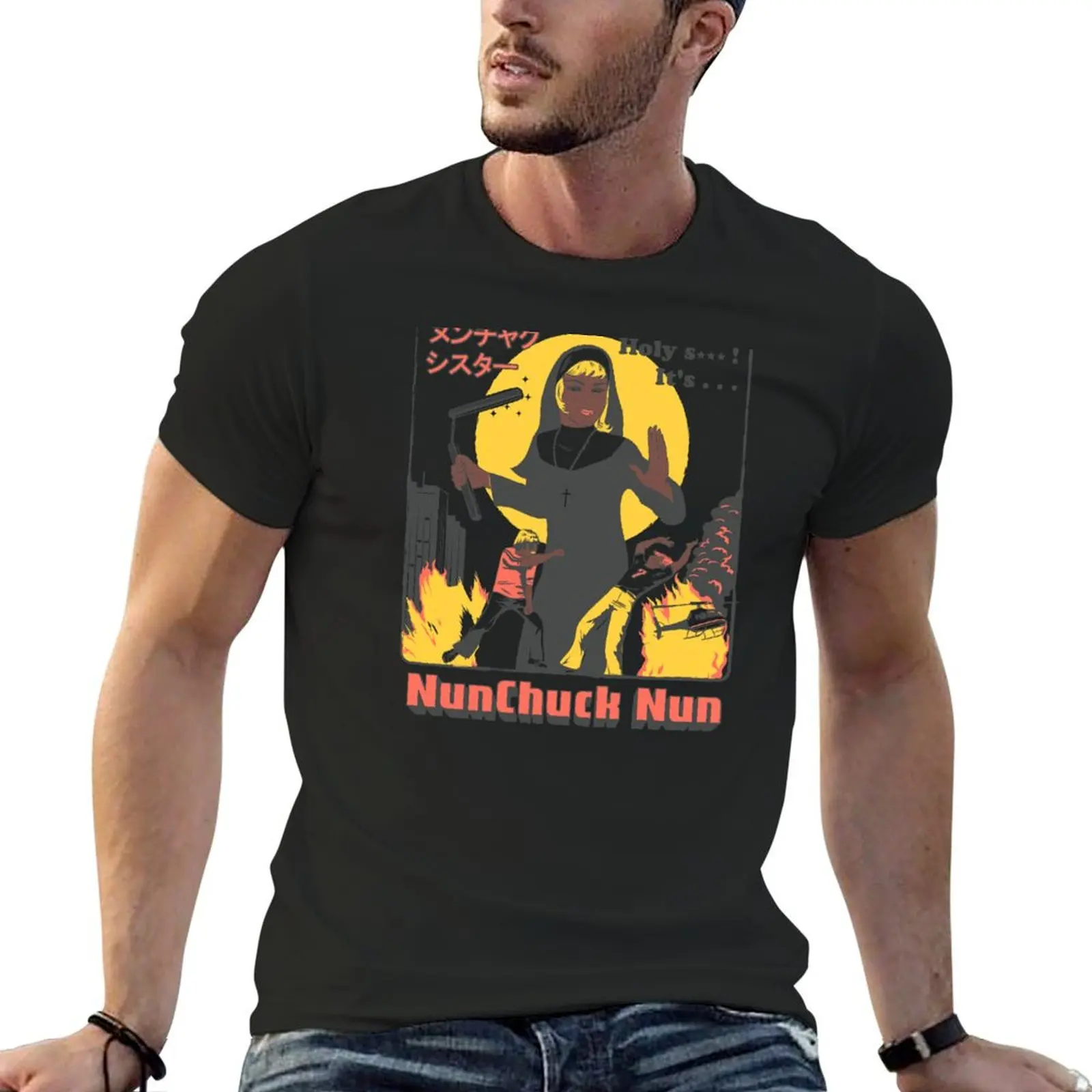 NUNCHUCK NUN T-Shirt Short sleeve tee aesthetic clothes men t shirts