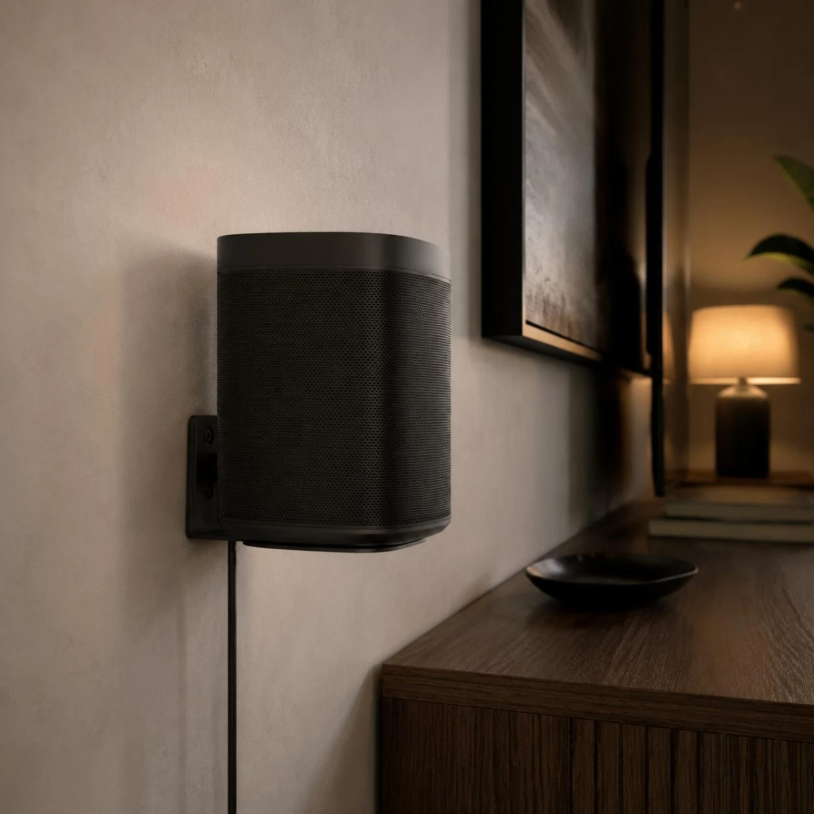 Speaker Wall Bracket Black Finish Wall Speaker Mount Home Audio Hardware Space Saving Easy Install