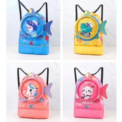 Kinder Cartoon Badet asche wasserdichte nasse trockene Kleidung mit Schuhen Brille Aufbewahrung taschen Beutel Rucksack Schwimm zubehör